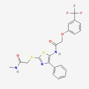 N-methyl-2-[(4-phenyl-5-{2-[3-(trifluoromethyl)phenoxy]acetamido}-1,3-thiazol-2-yl)sulfanyl]acetamide