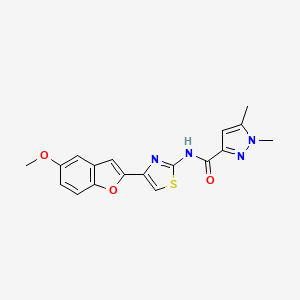 N-[4-(5-methoxy-1-benzofuran-2-yl)-1,3-thiazol-2-yl]-1,5-dimethyl-1H-pyrazole-3-carboxamide