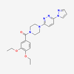 molecular formula C22H26N6O3 B6531429 3-[4-(3,4-diethoxybenzoyl)piperazin-1-yl]-6-(1H-pyrazol-1-yl)pyridazine CAS No. 1019100-51-6