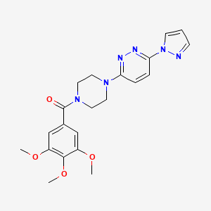 molecular formula C21H24N6O4 B6531432 3-(1H-pyrazol-1-yl)-6-[4-(3,4,5-trimethoxybenzoyl)piperazin-1-yl]pyridazine CAS No. 1019100-52-7