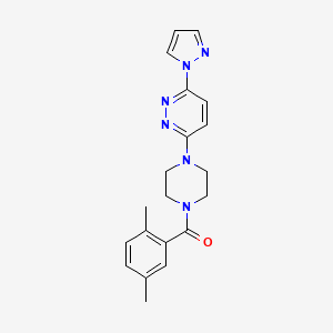 B6531445 3-[4-(2,5-dimethylbenzoyl)piperazin-1-yl]-6-(1H-pyrazol-1-yl)pyridazine CAS No. 1019100-82-3