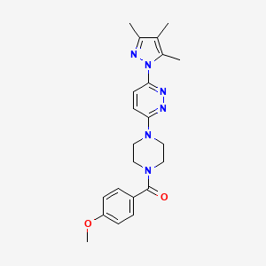 molecular formula C22H26N6O2 B6531489 3-[4-(4-methoxybenzoyl)piperazin-1-yl]-6-(3,4,5-trimethyl-1H-pyrazol-1-yl)pyridazine CAS No. 1020501-98-7