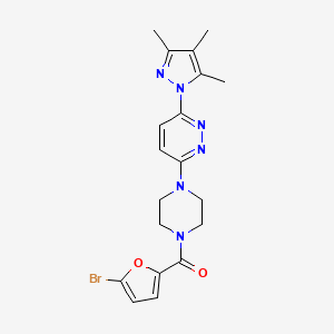 3-[4-(5-bromofuran-2-carbonyl)piperazin-1-yl]-6-(3,4,5-trimethyl-1H-pyrazol-1-yl)pyridazine