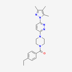 molecular formula C23H28N6O B6531594 3-[4-(4-ethylbenzoyl)piperazin-1-yl]-6-(3,4,5-trimethyl-1H-pyrazol-1-yl)pyridazine CAS No. 1020502-60-6