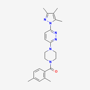 molecular formula C23H28N6O B6531602 3-[4-(2,4-dimethylbenzoyl)piperazin-1-yl]-6-(3,4,5-trimethyl-1H-pyrazol-1-yl)pyridazine CAS No. 1020502-62-8