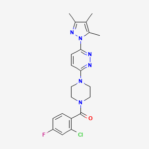 3-[4-(2-chloro-4-fluorobenzoyl)piperazin-1-yl]-6-(3,4,5-trimethyl-1H-pyrazol-1-yl)pyridazine