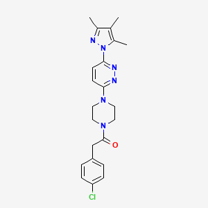 2-(4-chlorophenyl)-1-{4-[6-(3,4,5-trimethyl-1H-pyrazol-1-yl)pyridazin-3-yl]piperazin-1-yl}ethan-1-one