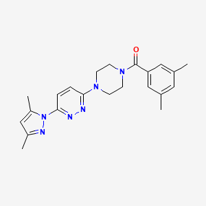 3-(3,5-dimethyl-1H-pyrazol-1-yl)-6-[4-(3,5-dimethylbenzoyl)piperazin-1-yl]pyridazine