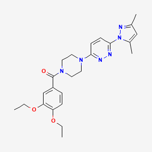 molecular formula C24H30N6O3 B6531629 3-[4-(3,4-diethoxybenzoyl)piperazin-1-yl]-6-(3,5-dimethyl-1H-pyrazol-1-yl)pyridazine CAS No. 1020502-88-8