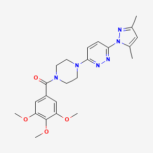 3-(3,5-dimethyl-1H-pyrazol-1-yl)-6-[4-(3,4,5-trimethoxybenzoyl)piperazin-1-yl]pyridazine