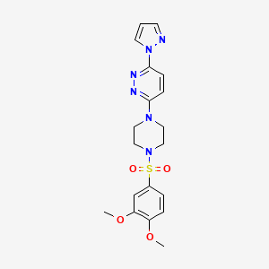 molecular formula C19H22N6O4S B6531660 3-[4-(3,4-dimethoxybenzenesulfonyl)piperazin-1-yl]-6-(1H-pyrazol-1-yl)pyridazine CAS No. 1019103-47-9