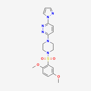 molecular formula C19H22N6O4S B6531669 3-[4-(2,5-dimethoxybenzenesulfonyl)piperazin-1-yl]-6-(1H-pyrazol-1-yl)pyridazine CAS No. 1019103-63-9