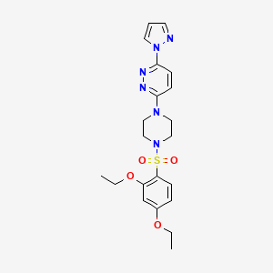 molecular formula C21H26N6O4S B6531688 3-[4-(2,4-diethoxybenzenesulfonyl)piperazin-1-yl]-6-(1H-pyrazol-1-yl)pyridazine CAS No. 1019103-79-7