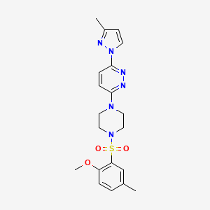 3-[4-(2-methoxy-5-methylbenzenesulfonyl)piperazin-1-yl]-6-(3-methyl-1H-pyrazol-1-yl)pyridazine
