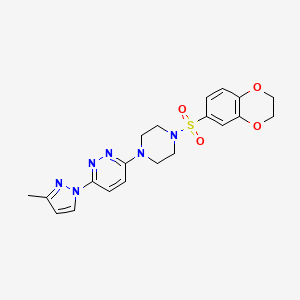 3-[4-(2,3-dihydro-1,4-benzodioxine-6-sulfonyl)piperazin-1-yl]-6-(3-methyl-1H-pyrazol-1-yl)pyridazine