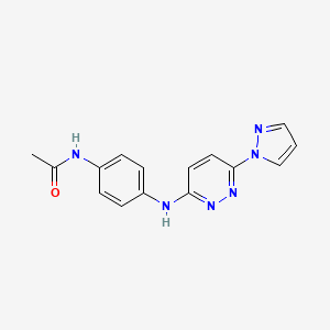 molecular formula C15H14N6O B6531761 N-(4-{[6-(1H-pyrazol-1-yl)pyridazin-3-yl]amino}phenyl)acetamide CAS No. 1019105-09-9