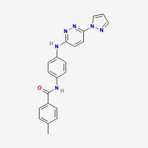 4-methyl-N-(4-{[6-(1H-pyrazol-1-yl)pyridazin-3-yl]amino}phenyl)benzamide