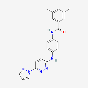 3,5-dimethyl-N-(4-{[6-(1H-pyrazol-1-yl)pyridazin-3-yl]amino}phenyl)benzamide