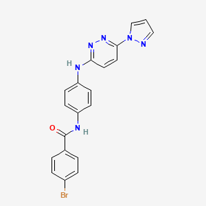 molecular formula C20H15BrN6O B6531783 4-bromo-N-(4-{[6-(1H-pyrazol-1-yl)pyridazin-3-yl]amino}phenyl)benzamide CAS No. 1019105-36-2