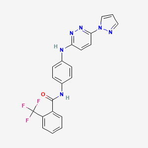 N-(4-{[6-(1H-pyrazol-1-yl)pyridazin-3-yl]amino}phenyl)-2-(trifluoromethyl)benzamide
