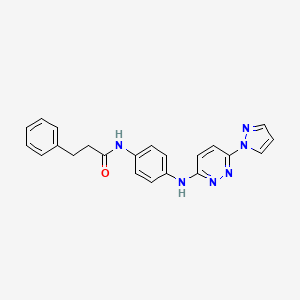 3-phenyl-N-(4-{[6-(1H-pyrazol-1-yl)pyridazin-3-yl]amino}phenyl)propanamide
