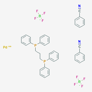 molecular formula C41H36B2F8N2P2Pd B065318 Palladium(II)[1,3-bis(diphenylphosphino)propane]-bis(benzonitrile)-bis-tetrafluoroborate CAS No. 175079-12-6