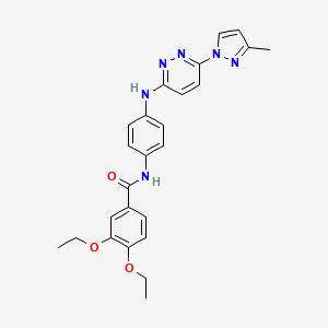 B6531857 3,4-diethoxy-N-(4-{[6-(3-methyl-1H-pyrazol-1-yl)pyridazin-3-yl]amino}phenyl)benzamide CAS No. 1019106-02-5