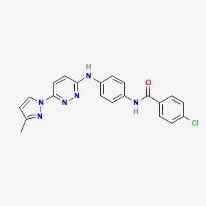4-chloro-N-(4-{[6-(3-methyl-1H-pyrazol-1-yl)pyridazin-3-yl]amino}phenyl)benzamide