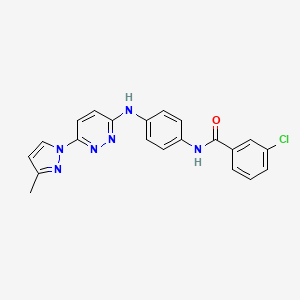 B6531885 3-chloro-N-(4-{[6-(3-methyl-1H-pyrazol-1-yl)pyridazin-3-yl]amino}phenyl)benzamide CAS No. 1019106-07-0