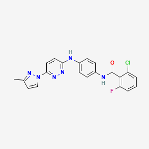 B6531901 2-chloro-6-fluoro-N-(4-{[6-(3-methyl-1H-pyrazol-1-yl)pyridazin-3-yl]amino}phenyl)benzamide CAS No. 1019106-14-9