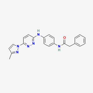 molecular formula C22H20N6O B6531923 N-(4-{[6-(3-methyl-1H-pyrazol-1-yl)pyridazin-3-yl]amino}phenyl)-2-phenylacetamide CAS No. 1019106-18-3