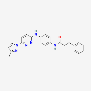 N-(4-{[6-(3-methyl-1H-pyrazol-1-yl)pyridazin-3-yl]amino}phenyl)-3-phenylpropanamide