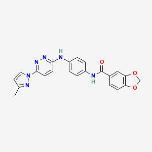 B6531936 N-(4-{[6-(3-methyl-1H-pyrazol-1-yl)pyridazin-3-yl]amino}phenyl)-2H-1,3-benzodioxole-5-carboxamide CAS No. 1019106-24-1