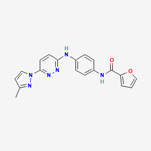 molecular formula C19H16N6O2 B6531942 N-(4-{[6-(3-methyl-1H-pyrazol-1-yl)pyridazin-3-yl]amino}phenyl)furan-2-carboxamide CAS No. 1019106-26-3