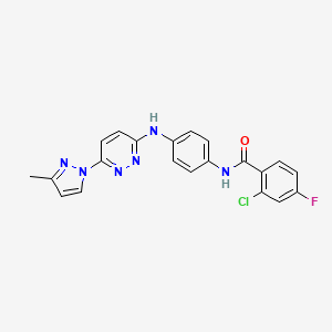 2-chloro-4-fluoro-N-(4-{[6-(3-methyl-1H-pyrazol-1-yl)pyridazin-3-yl]amino}phenyl)benzamide