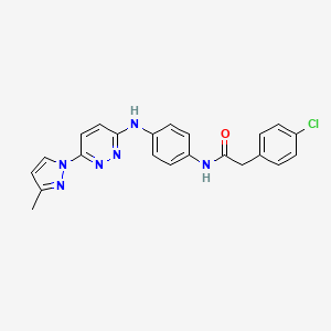 B6531956 2-(4-chlorophenyl)-N-(4-{[6-(3-methyl-1H-pyrazol-1-yl)pyridazin-3-yl]amino}phenyl)acetamide CAS No. 1019106-33-2