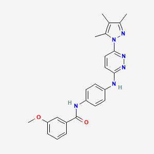 molecular formula C24H24N6O2 B6531975 3-methoxy-N-(4-{[6-(3,4,5-trimethyl-1H-pyrazol-1-yl)pyridazin-3-yl]amino}phenyl)benzamide CAS No. 1019106-47-8