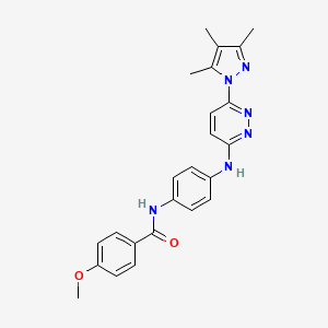 4-methoxy-N-(4-{[6-(3,4,5-trimethyl-1H-pyrazol-1-yl)pyridazin-3-yl]amino}phenyl)benzamide