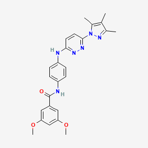 3,5-dimethoxy-N-(4-{[6-(3,4,5-trimethyl-1H-pyrazol-1-yl)pyridazin-3-yl]amino}phenyl)benzamide