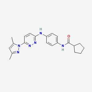 N-(4-{[6-(3,5-dimethyl-1H-pyrazol-1-yl)pyridazin-3-yl]amino}phenyl)cyclopentanecarboxamide