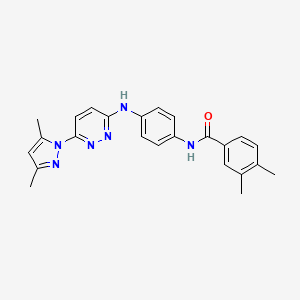 molecular formula C24H24N6O B6532054 N-(4-{[6-(3,5-dimethyl-1H-pyrazol-1-yl)pyridazin-3-yl]amino}phenyl)-3,4-dimethylbenzamide CAS No. 1019097-59-6
