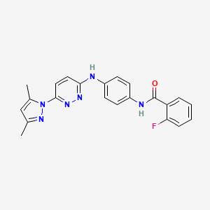 B6532109 N-(4-{[6-(3,5-dimethyl-1H-pyrazol-1-yl)pyridazin-3-yl]amino}phenyl)-2-fluorobenzamide CAS No. 1019097-85-8