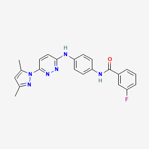 N-(4-{[6-(3,5-dimethyl-1H-pyrazol-1-yl)pyridazin-3-yl]amino}phenyl)-3-fluorobenzamide