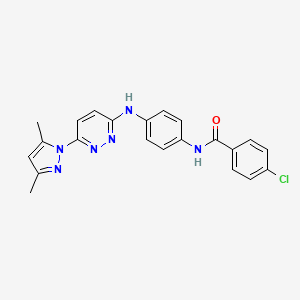 4-chloro-N-(4-{[6-(3,5-dimethyl-1H-pyrazol-1-yl)pyridazin-3-yl]amino}phenyl)benzamide