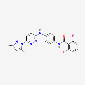 B6532149 N-(4-{[6-(3,5-dimethyl-1H-pyrazol-1-yl)pyridazin-3-yl]amino}phenyl)-2,6-difluorobenzamide CAS No. 1019098-09-9