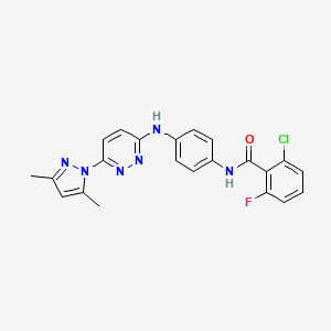 B6532152 2-chloro-N-(4-{[6-(3,5-dimethyl-1H-pyrazol-1-yl)pyridazin-3-yl]amino}phenyl)-6-fluorobenzamide CAS No. 1019098-12-4