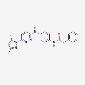 molecular formula C23H22N6O B6532164 N-(4-{[6-(3,5-dimethyl-1H-pyrazol-1-yl)pyridazin-3-yl]amino}phenyl)-2-phenylacetamide CAS No. 1019098-18-0