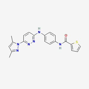molecular formula C20H18N6OS B6532178 N-(4-{[6-(3,5-dimethyl-1H-pyrazol-1-yl)pyridazin-3-yl]amino}phenyl)thiophene-2-carboxamide CAS No. 1019098-24-8
