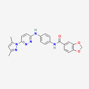 molecular formula C23H20N6O3 B6532181 N-(4-{[6-(3,5-dimethyl-1H-pyrazol-1-yl)pyridazin-3-yl]amino}phenyl)-2H-1,3-benzodioxole-5-carboxamide CAS No. 1019098-27-1