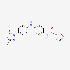 molecular formula C20H18N6O2 B6532182 N-(4-{[6-(3,5-dimethyl-1H-pyrazol-1-yl)pyridazin-3-yl]amino}phenyl)furan-2-carboxamide CAS No. 1019098-30-6